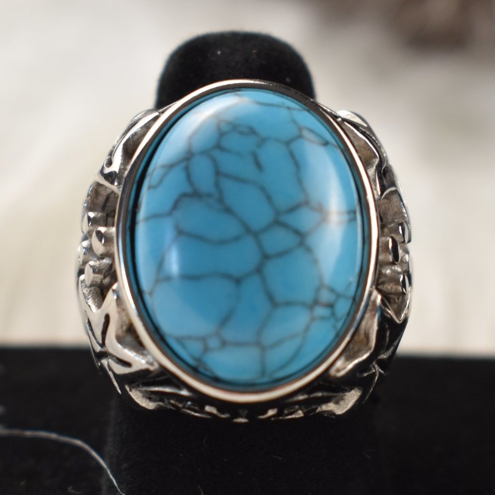 Blue Howlite Ring - Picture 4 of 4